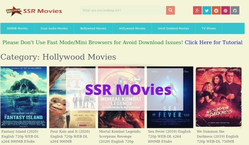 SSR Movies (2022) | Download Latest Bollywood, Hollywood Movies With SSRMovies Torrent Search Engine